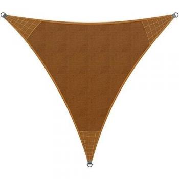 Vela de Sombra Triangular HDPE 4x4x4m - Color Arena, Protección UV50, Costuras Reforzadas y Resistente al Agua
