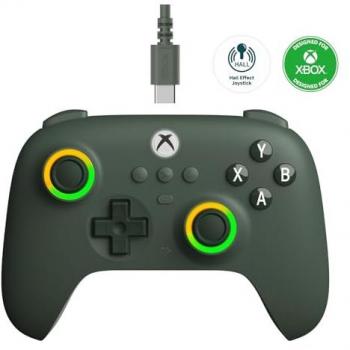 8BitDo Ultimate C Wired Gaming Controller with RGB Fire Ring and Hall Effect for Xbox Series X/S, Xbox One, and Windows - Dark Green