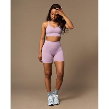 Biker de mujer sin costuras Ether de Believe Athletics en tejido reciclado, color rosa, talla S-M