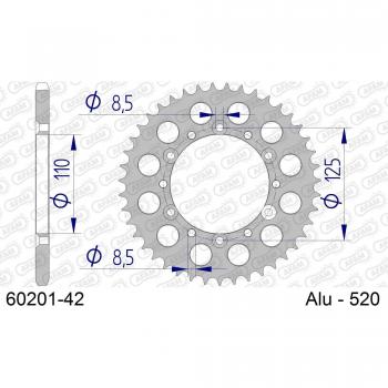 CORONA AFAM 42 DIENTES - Corona de aluminio, modelo 60201, con 520 dientes, diseñada para bicicletas