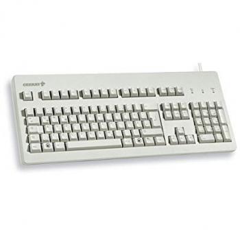 Teclado Mecánico USB Cherry G80-3000 QWERTY Inglés, Interruptores MX Brown, Color Gris Claro, Diseño Robusto y T botones Programables