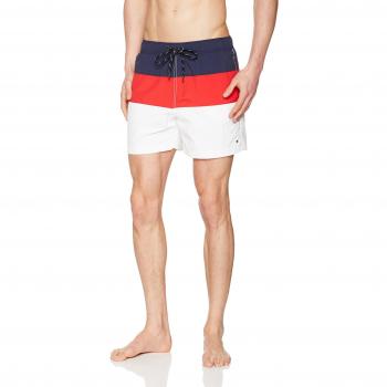 Tommy Hilfiger Rwb Color Block Trunk, Bañador para Hombre, Blanco