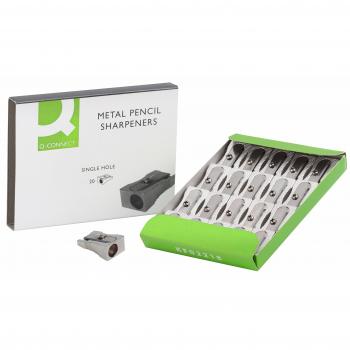 Sacapuntas q-connect metalico 1 uso cuña 20 udad