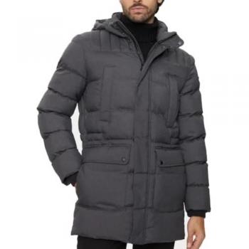 Geox Men's Quilted Jacket with Stand Collar - Medium Grey - Size 58