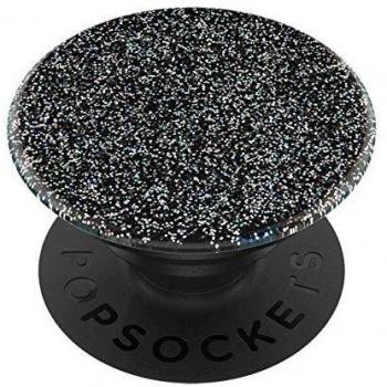 PopSockets PopGrip - Soporte y Agarre para Teléfonos Móviles y Tabletas con un Top Intercambiable - Glitter Black