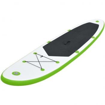 Vidaxl Juego de Tabla de Paddle Surf Hinchable Verde y Blanco