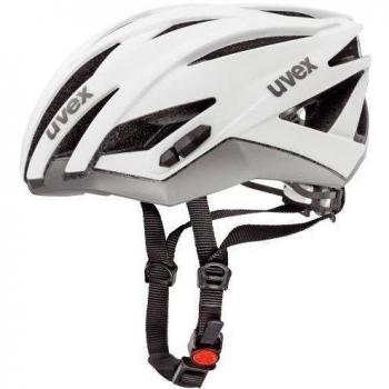 Uvex Ultrasonic Race - Casco ciclismo, color blanco / plata, talla 55-58