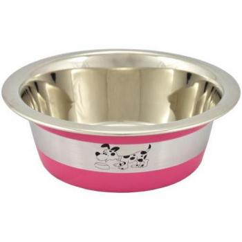Comedero Oslo Inoxidable Rosa 14 cm