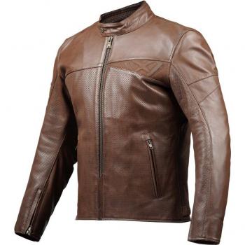 Ixon Cranky Air Chaqueta de Moto de Cuero Perforada Marrón 6XL