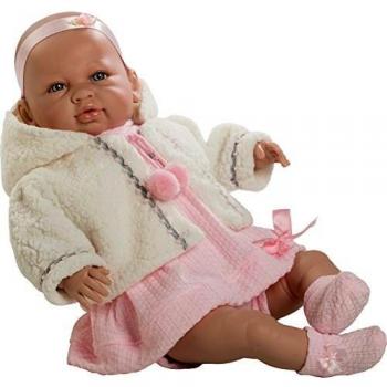 Berbesa- Muñeco bebé Sara, con Vestido Rosa y Chaqueta