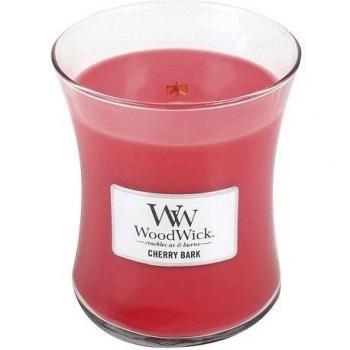 WoodWick 92081 - Cereza de Corteza Vela aromática en tarro Medio, color rojo color Rojo