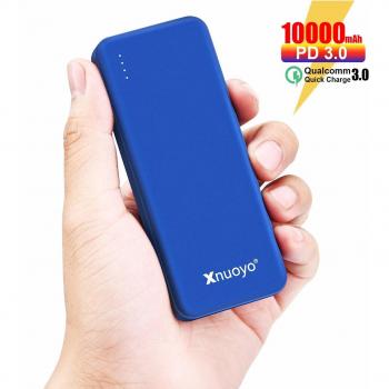 Xnuoyo PD Power Bank Carga Rápida 3.0 18W, 10000mAh Cargador Portátil de Suministro de Energía, Batería Externa de Entrada/Salida Tipo C Ultra-Delgada Compatible con Teléfonos Inteligentes