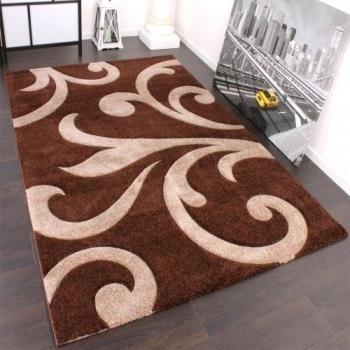 Alfombra De Diseño - Ornamentos Contorneados - Marrón Beige, Grösse:240x330 cm