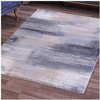 Alfombra de entrada rectangular 67x130 cm crema imitación liso polypropileno