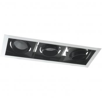 Downlight LED Empotrable Orientable Apollo Negro 3 Luces 4800lm 4000K 40.2x15x9.4cm