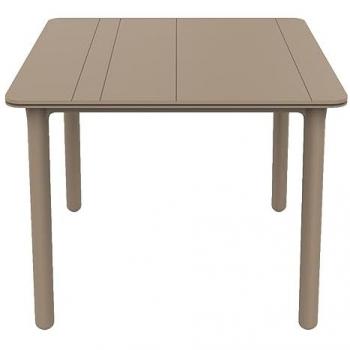 Mesa Noa 90x90 cm Polipropileno Fibra de Vidrio Arena, patas arena, diseño ligero, multiusos, apta para interior y exterior, ideal para jardín, terraza, balcón, salón, cocina y comedor