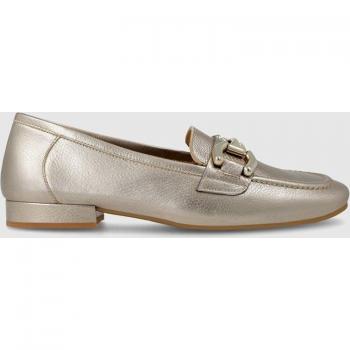 Mocasines de mujer en piel metalizada dorada Lodi