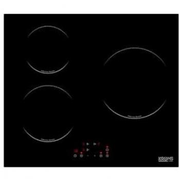 Placa Vitrocerámica Integrada KromsLine KVI-3F-ID-24 Negra de 59 cm con 3 Zonas de Cocción