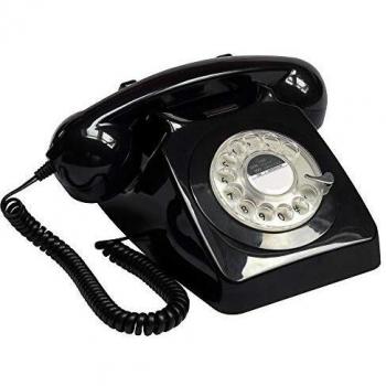 Best Price Square Telephone, GPO 70'S Retro Rotary BLK 746TN Black by GPO