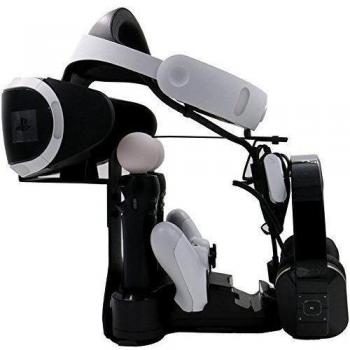 KuGi PS VR, PS 4 Controller Charge Dock stand, PS VR escaparate, muelle cargador rápido con estaciones de carga pantalla + LED para PS VR / PlayStation VR / PlayStation 4 / PS4, 4 / controlador Pro PS 3 y PS moción movimiento de controlador, espacio adi