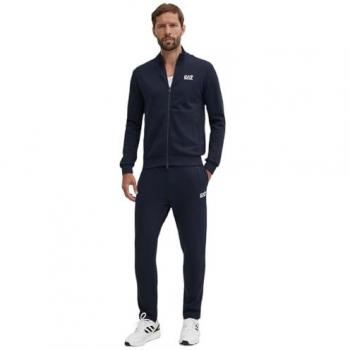 Chándal EA7 Core Identity Classic negro puro para hombre - Algodón, Multideporte, Manga larga, Talla M