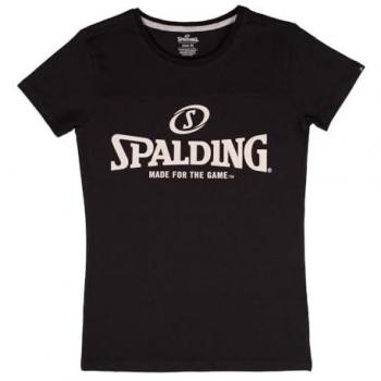Camiseta de mujer Spalding Essential Logo de manga corta, diseño moderno, tejido transpirable, ajuste cómodo, logo destacado