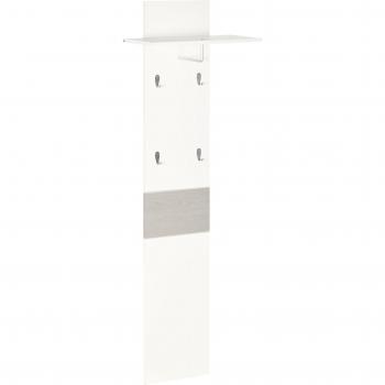 Perchero de Pared con 4 Ganchos y Estante con Barra de Aluminio para Entrada Pasillo 50x23,5x60 cm Blanco