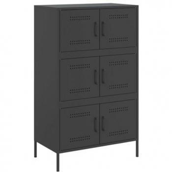 Aparador Alto de Acero Negro 68x39x113 cm