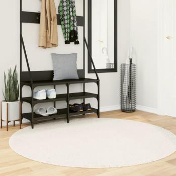 Alfombra de pelo largo moderna crema Ø 160 cm VidaXL