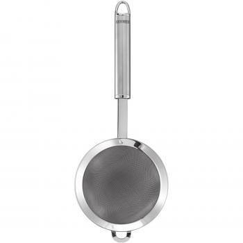 Leifheit Colador de cocina Sterling con empuñadura ovalada, colador metálico con acabado en brillo y mate, colador fino con un orificio para colgar y 11 cm de diametro