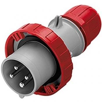 Scame 218.6336 Series Optima, IP66/IP67 Plug, 3P + E polacos, 63 A, 380 V-415 Vac, 6 horas de posición, Rojo