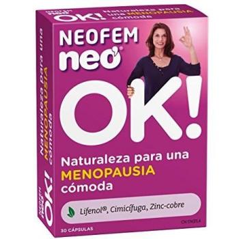 NEO | Neofem Complemento Alimenticio para Mujeres a Base de Lifenol Zinc + Cobre | Ayuda a Sobrellevar los Síntomas de la Menopausia 30 Cápsulas | Tomar 1 Cápsula al día