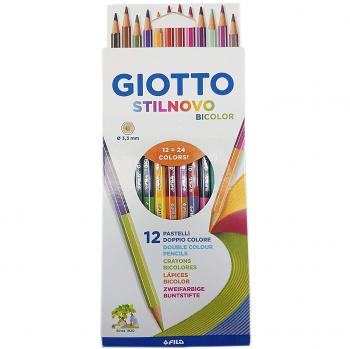 Giotto Stilnovo Bicolor - Caja de 12 Lápices de Colores Doble Punta