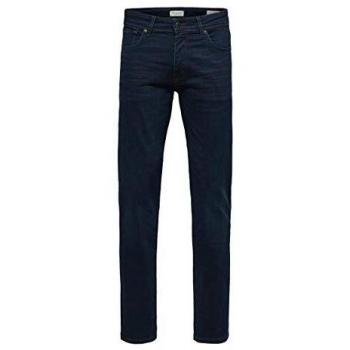 Selected Homme Scott 6155 Super Stretch Straight Jeans - Blue Black Denim, 34 W/34 L