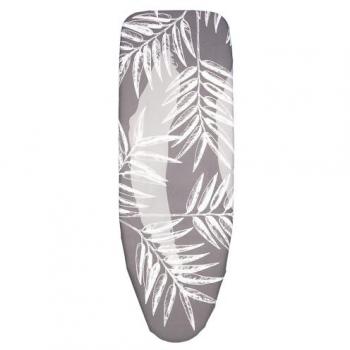 Funda Acolchada para Tabla de Planchar Universal de Algodón 100% - Gris con Ramas Blancas, 135 x 53 cm