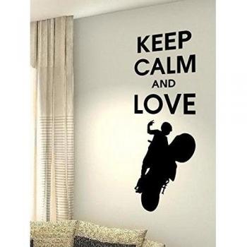Keep Calm And Love Bikers - motocicletas deporte hobby corazón vida familiar amor casa juntos cita de pared Adhesivos de vinilo pegatinas Art Decor DIY