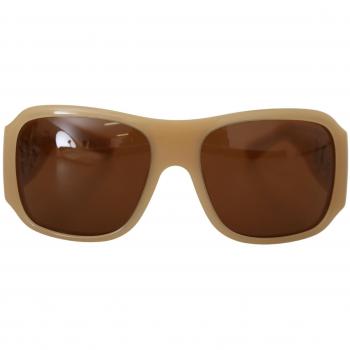 Dolce & Gabbana Cream DG4027B Swarovski Stones Brown Lens Sunglasses, Elegant Swarovski Sunglasses, Beige female, Size: ONE SIZE