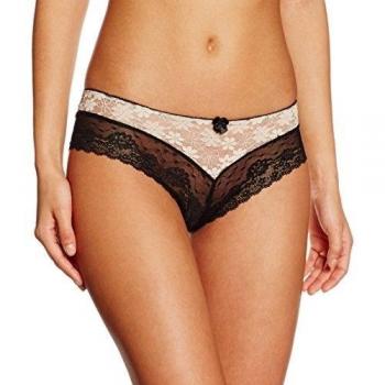 New Look Two Tone Daisy Lace Brazilian, Braguita para Mujer, Black