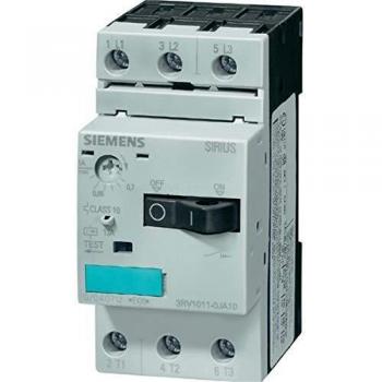 Siemens 3RV1011-1GA10 Motor protection circuit-breaker 6.3A, Adjustment range: 4.5 - 6.3 A, Max switching voltage: 690 V AC, Dimensions: 45 x