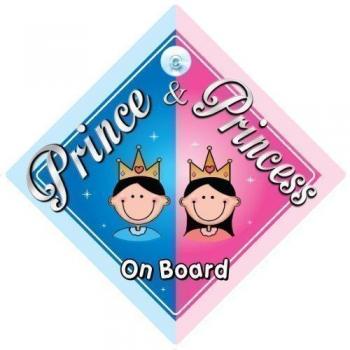 Príncipe & Princesa A Bordo Señal De Coche 1), bordo, Niño, Niña, Coche, Bebé Regalo