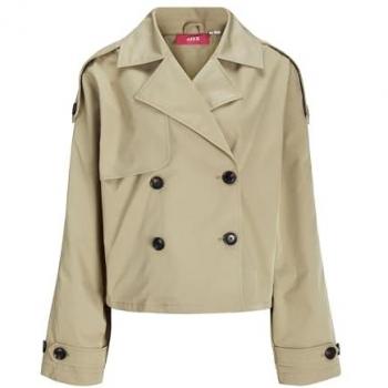 JJXX Carlie Short Beige Trench Coat for Women - Relaxed Fit XS