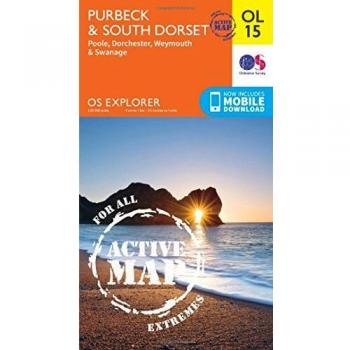 Mapa Activo OL15 de Purbeck y Dorset Sur - Impermeable - Poole, Dorchester, Weymouth y Swanage - Ordnance Survey