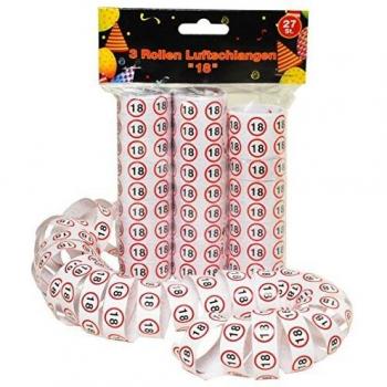 Udo Schmidt- Serpentinas – 3 rollos de 9 unidades cada uno. - Señal de tráfico rojo/blanco - Número: 18, Color