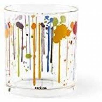Excelsa Dripping - Juego de 3 vasos de agua, cristal