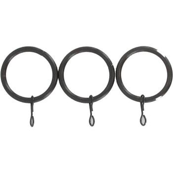 Set de 8 Anillas para Cortinas de Metal Grafito - Diseño Bonito y Sujeción Fuerte (d19)