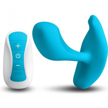 Vibrador Estimulador Inya Eros - Azul, material de silicona suave, 10 funciones de vibración, resistente al agua, recargable por USB, diseño ergonómico para estimulación precisa