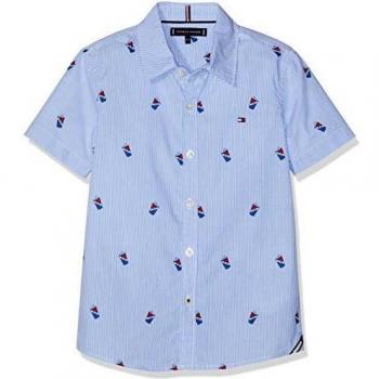 Tommy Hilfiger Mini Stripe Print Shirt S/s Blusa, Blanco