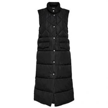 Chaleco Largo Acolchado Only ONLSTACY para Mujer, Color Negro, Talla M, Corte Regular