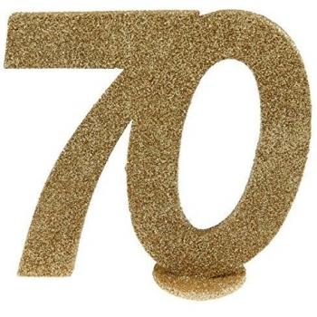 SANTEX 4753-70, Chiffre Anniversaire vertical déco, 70 ans Or