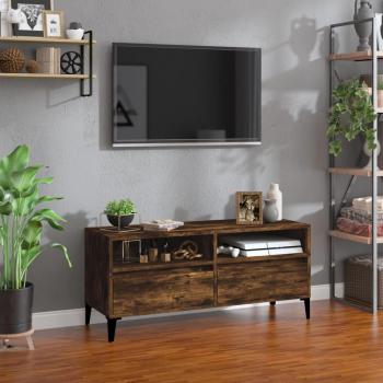 Mueble de TV madera contrachapada roble ahumado 100x34,5x44,5 cm